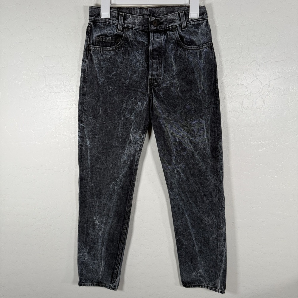 Levis Jeans Mens 29x30 (Fits 28x30) Black Acid Wash Denim Student Fit Vintage